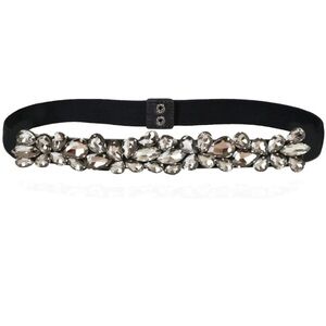 Elegant Black and Silver Embellished Belt
